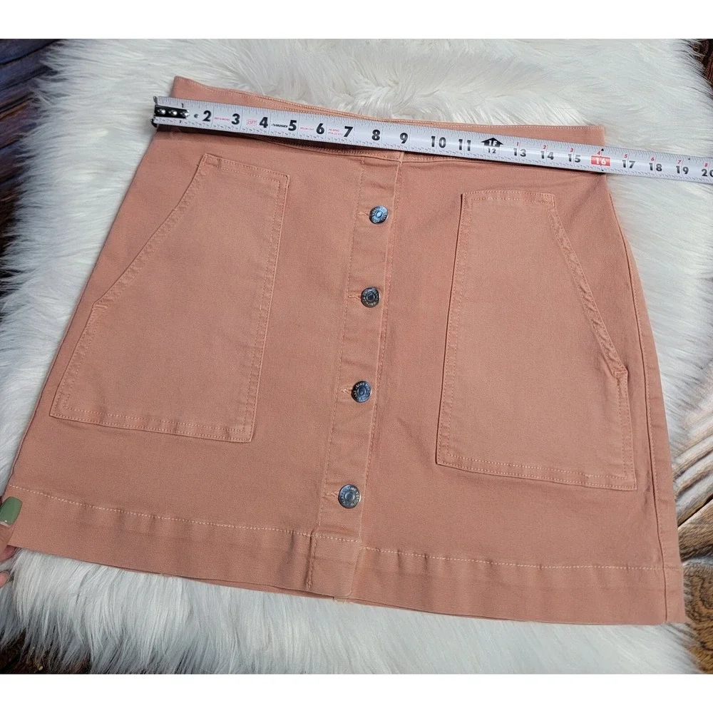 Veronica Beard Button Front Mini Skirt Women's Size 30 Dusty Pink Rose